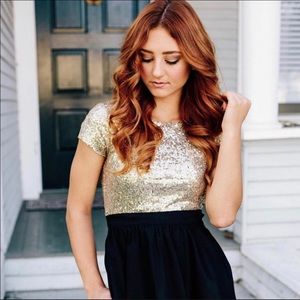 Gold Sequin Top
